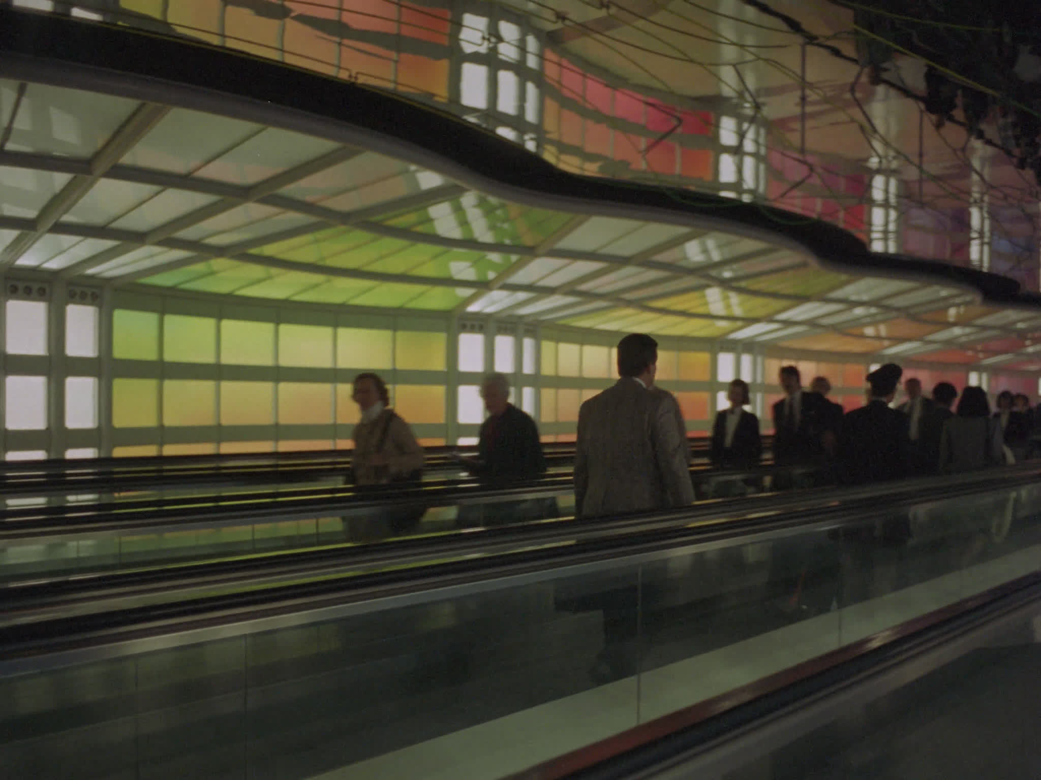 Chicago O'hare Airport Tunnel with Light Show