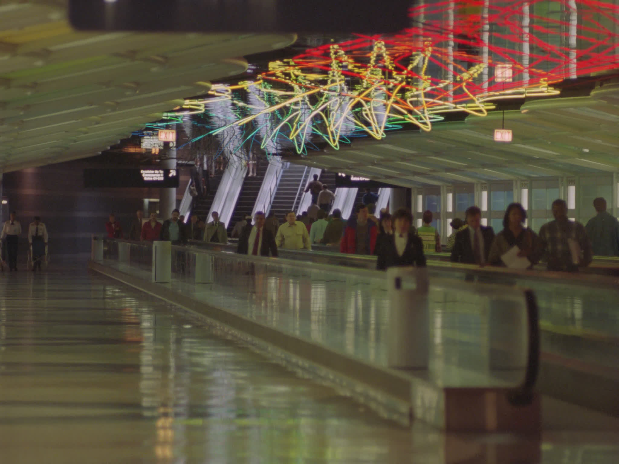 Chicago O'hare Airport Tunnel with Light Show