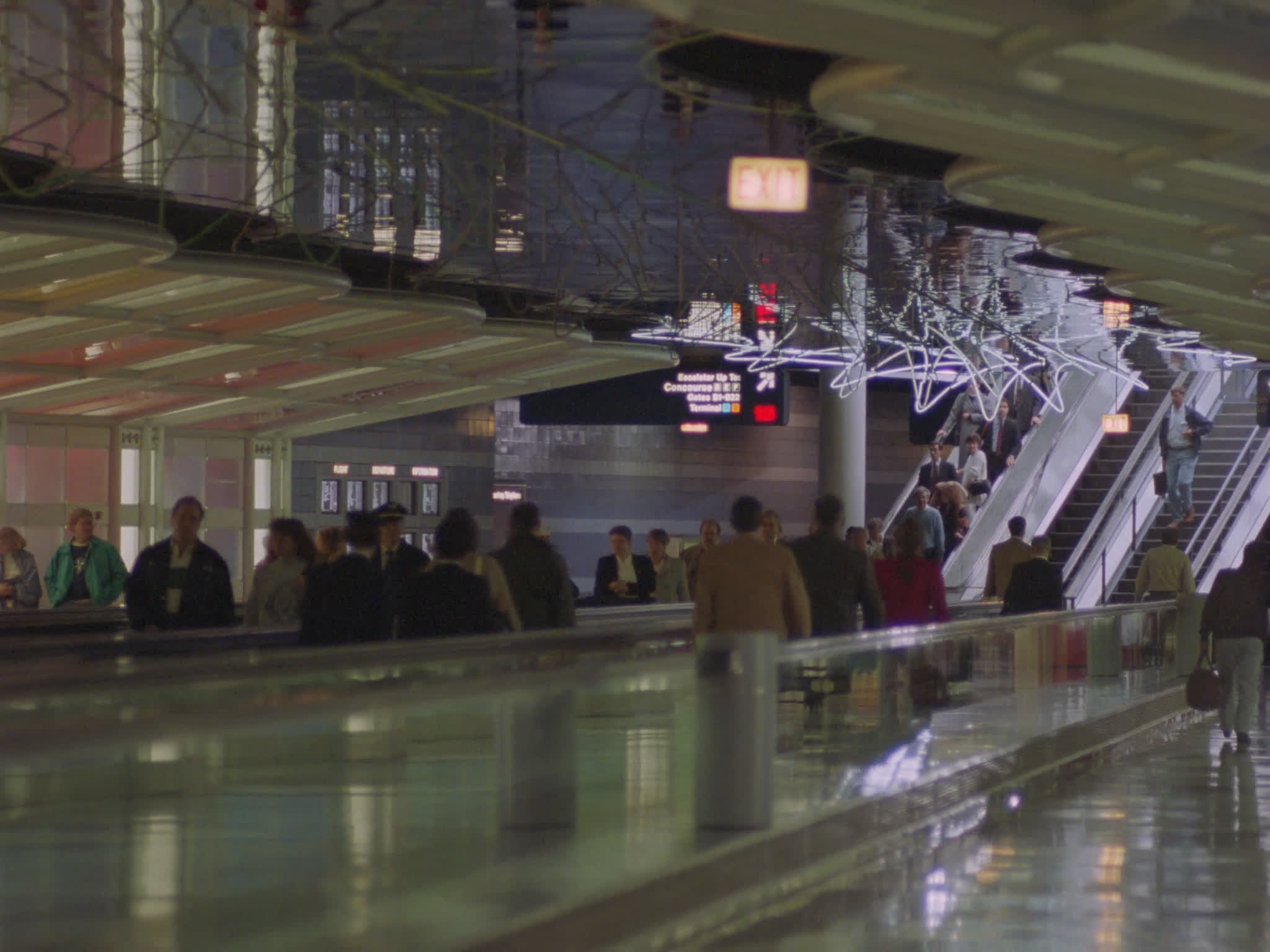 Chicago O'hare Airport Tunnel with Light Show