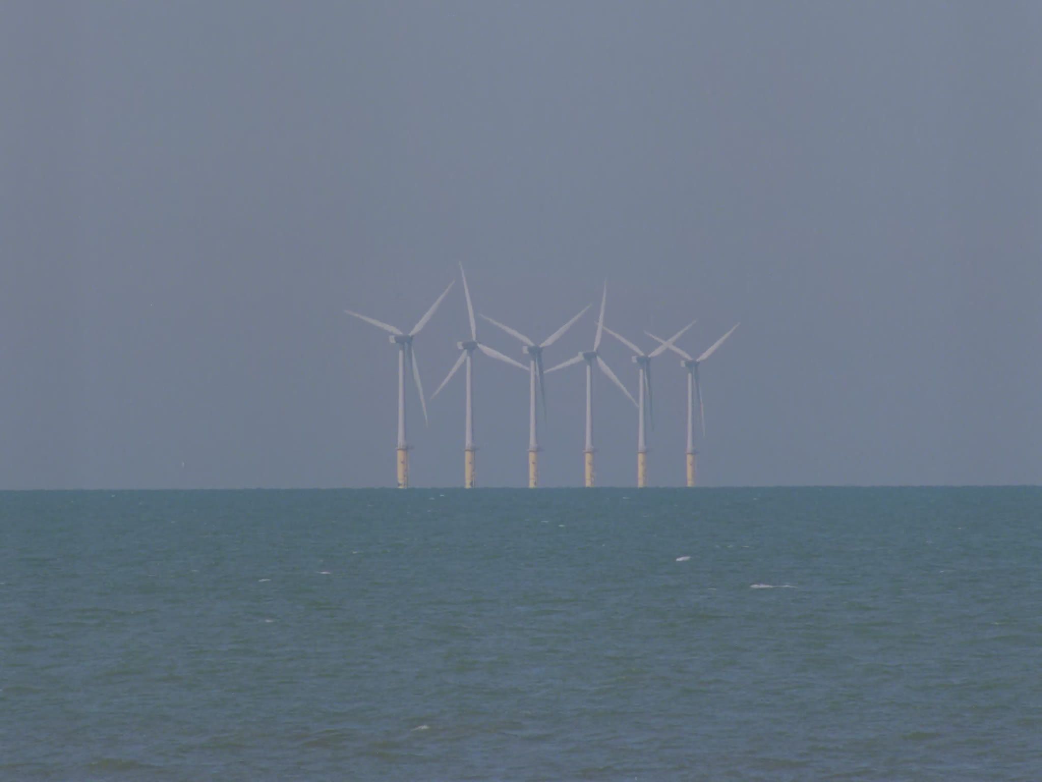 Six Wind Farm Turbines 